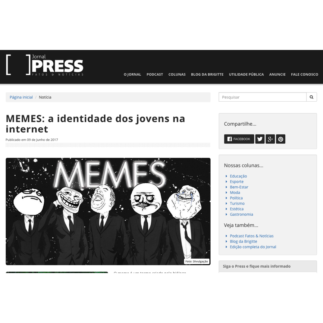 MEMES - a identidade dos jovens na internet