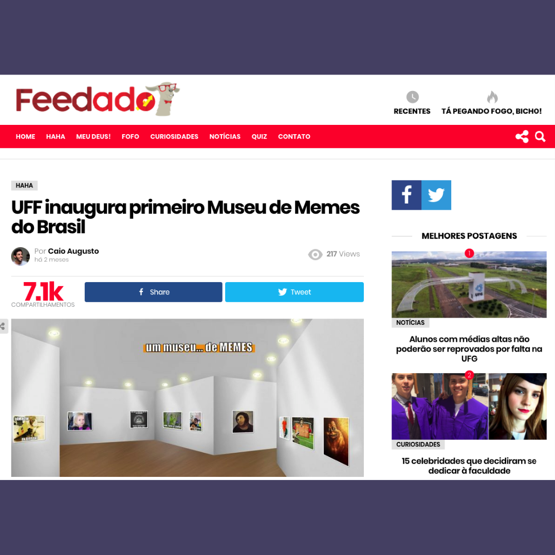 UFF inaugura primeiro Museu de Memes do Brasil