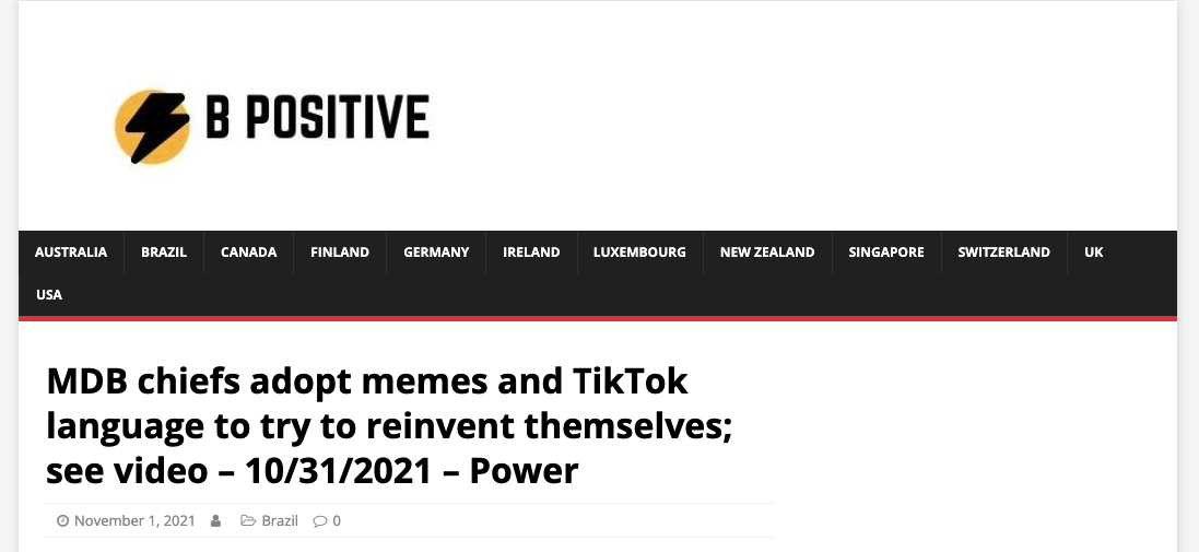 MDB chiefs adopt memes and TikTok language to try to reinvent themselves; see video – 10/31/2021 – Power