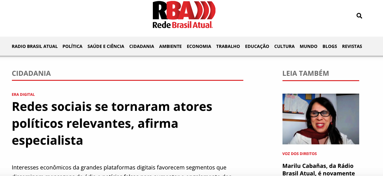 Redes sociais se tornaram atores políticos relevantes, afirma especialista
