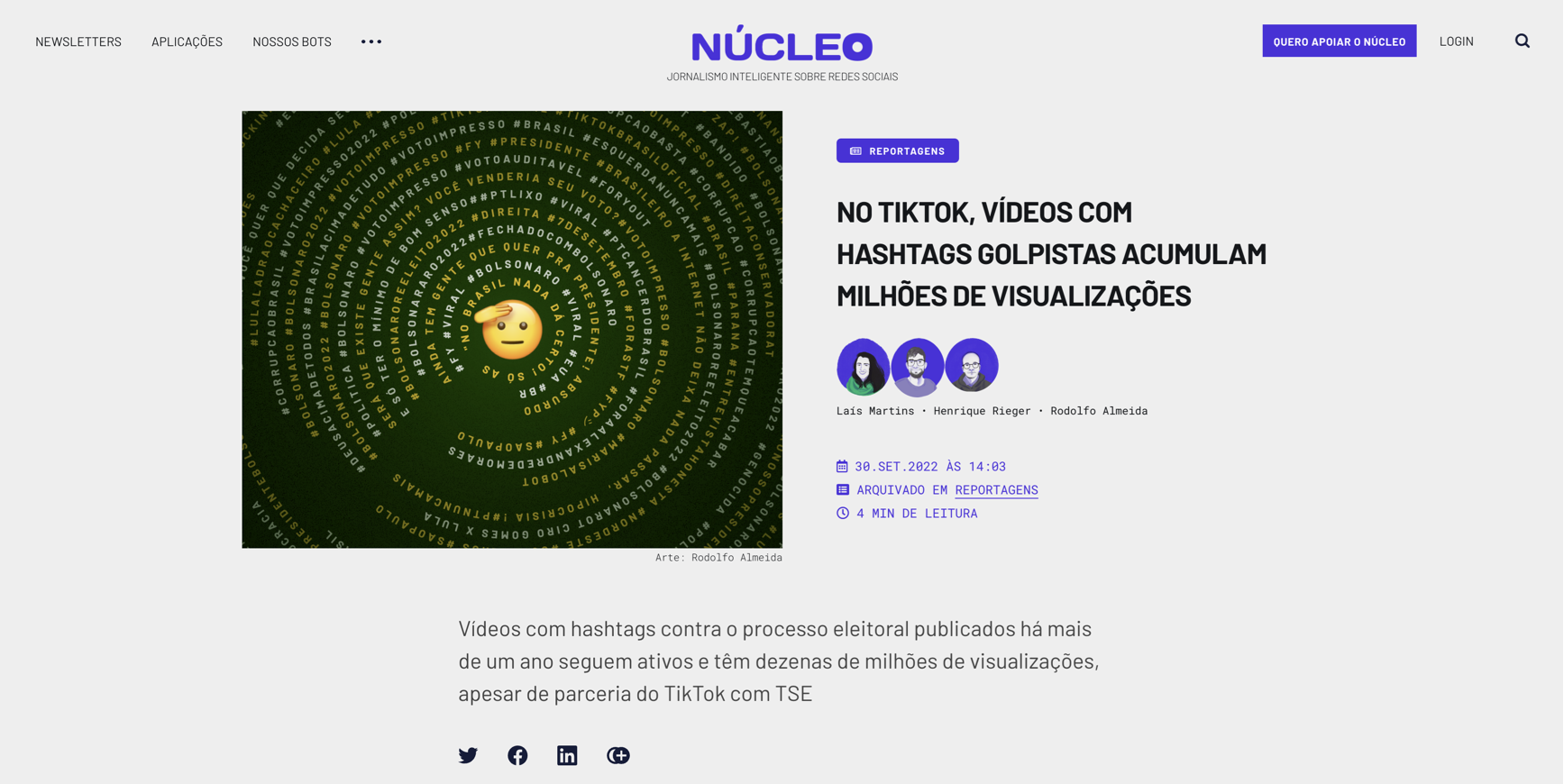 No TikTok, vídeos com hashtags golpistas acumulam milhões de visualizações