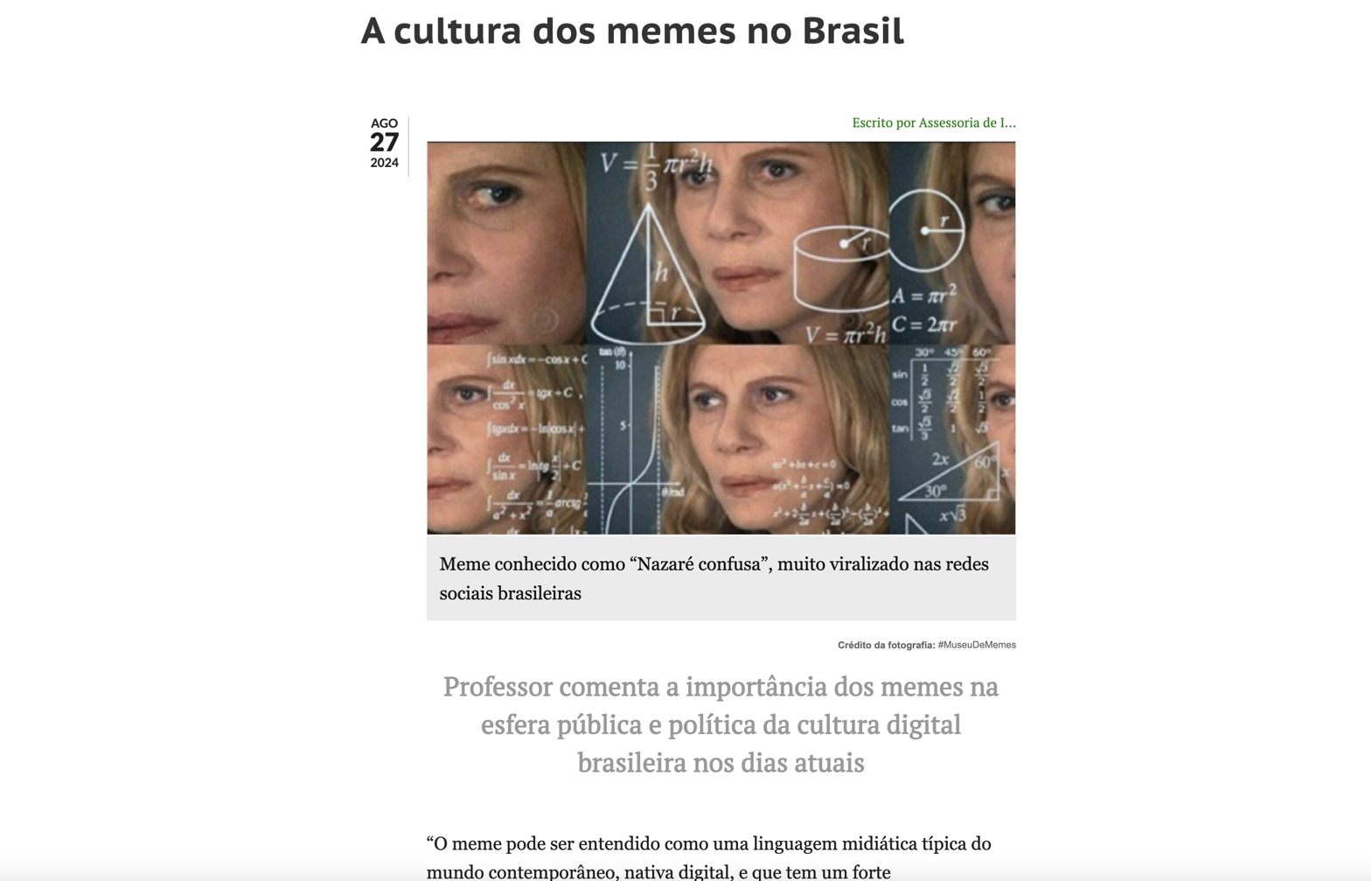A cultura dos memes no Brasil