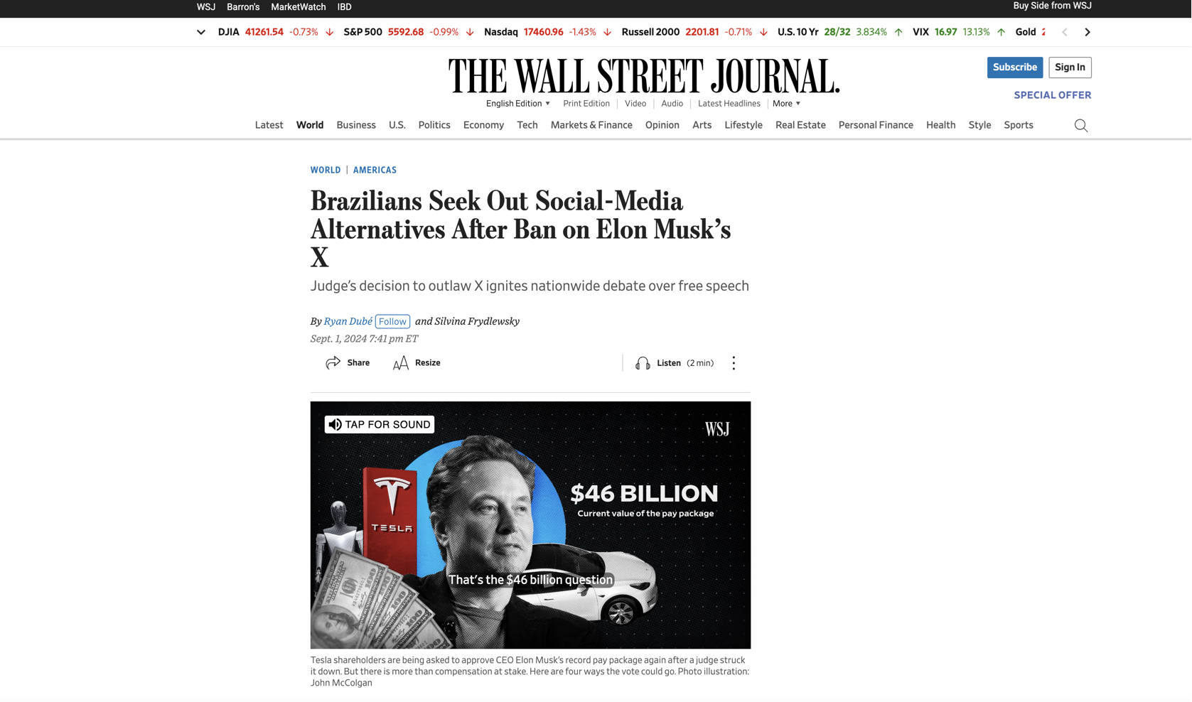 Brazilians Seek Out Social-Media Alternatives After Ban on Elon Musk’s X