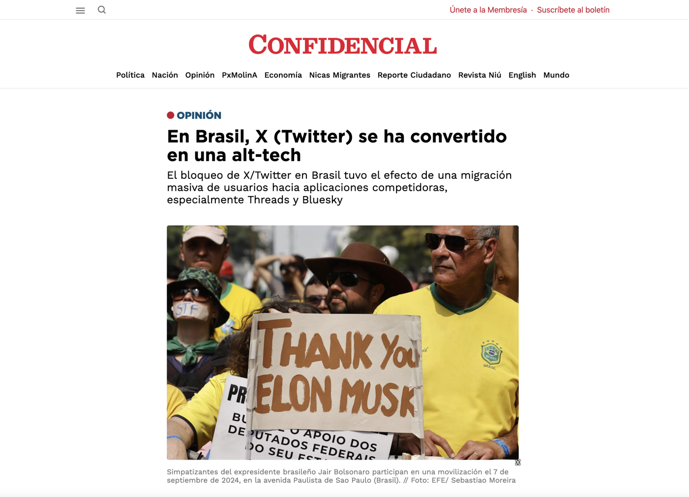 En Brasil, X (Twitter) se ha convertido en una alt-tech