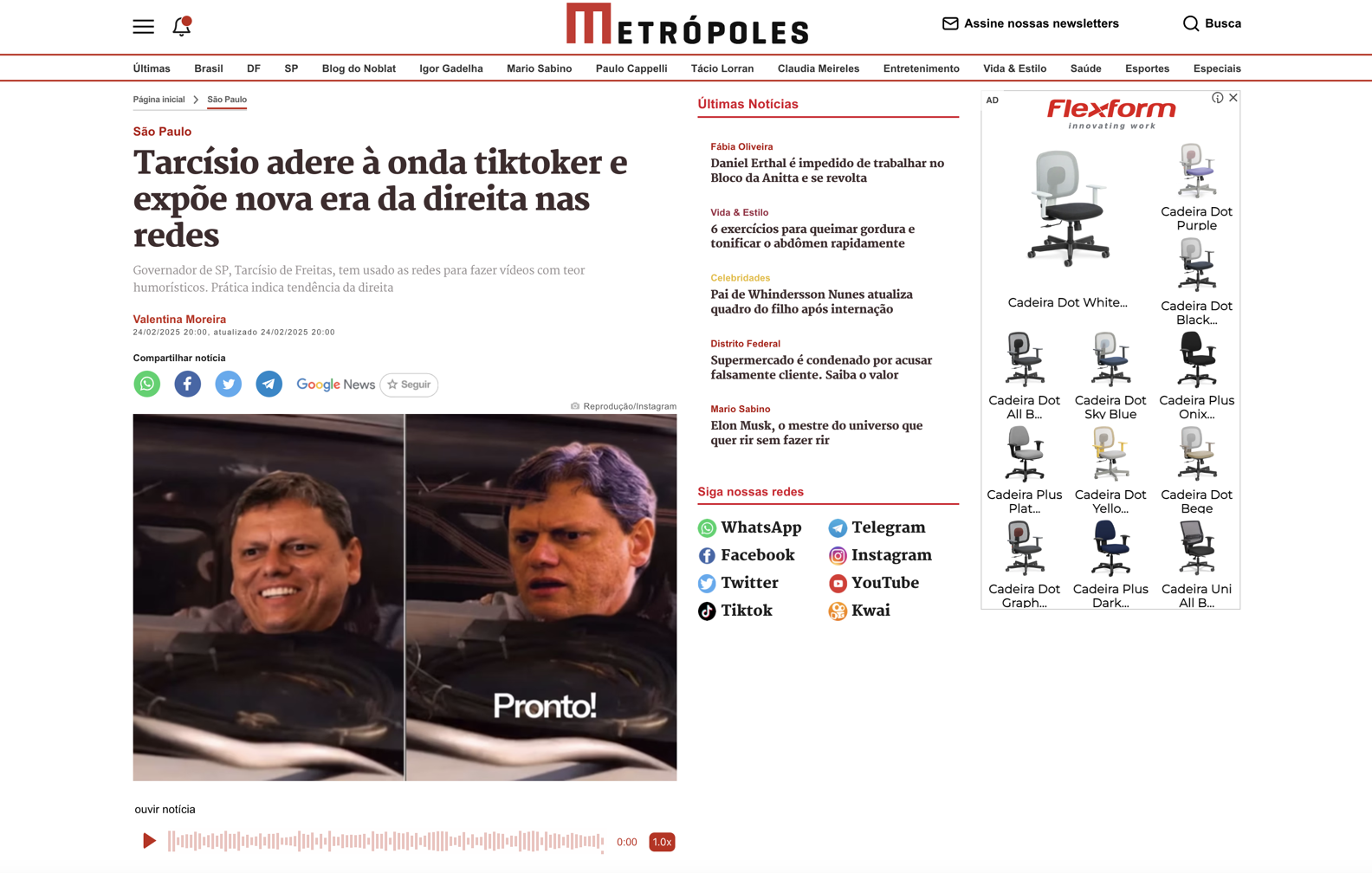 Tarcísio adere à onda tiktoker e expõe nova era da direita nas redes