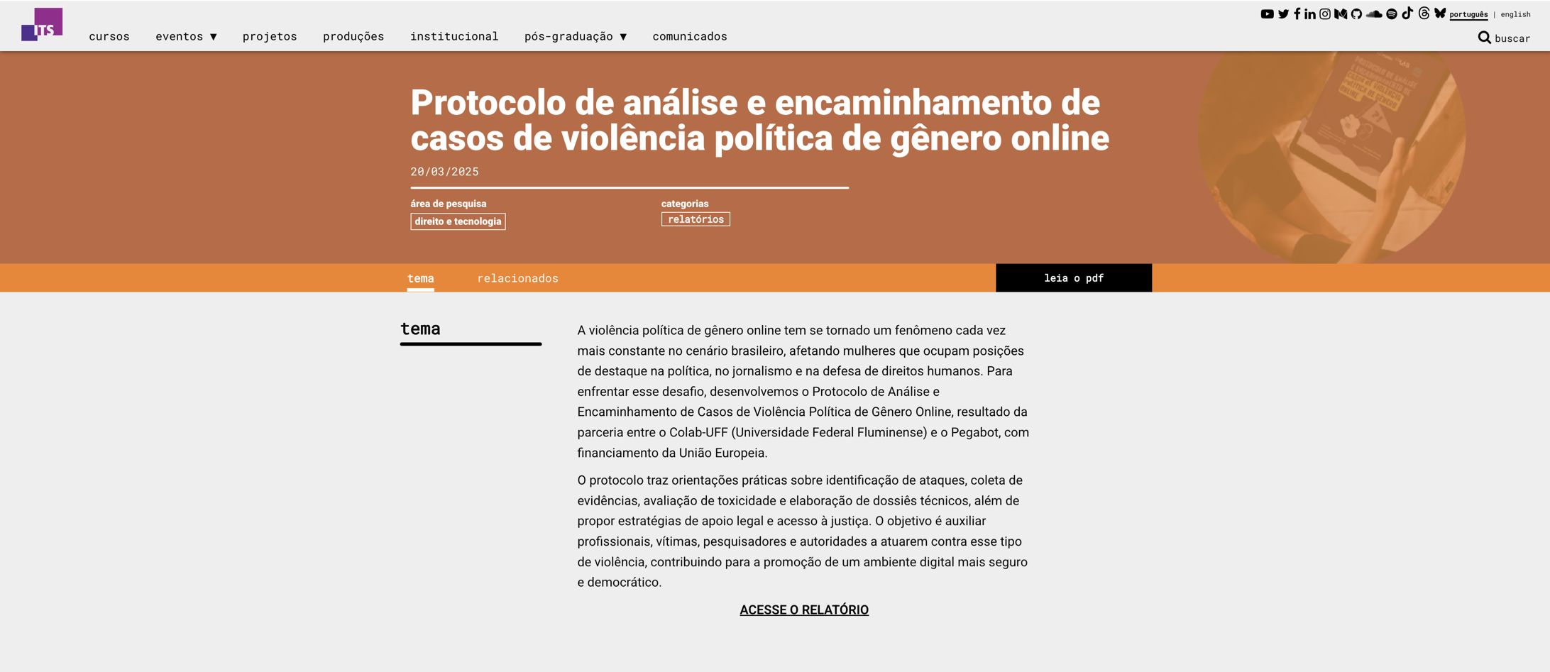 Protocolo de análise e encaminhamento de casos de violência política de gênero online
