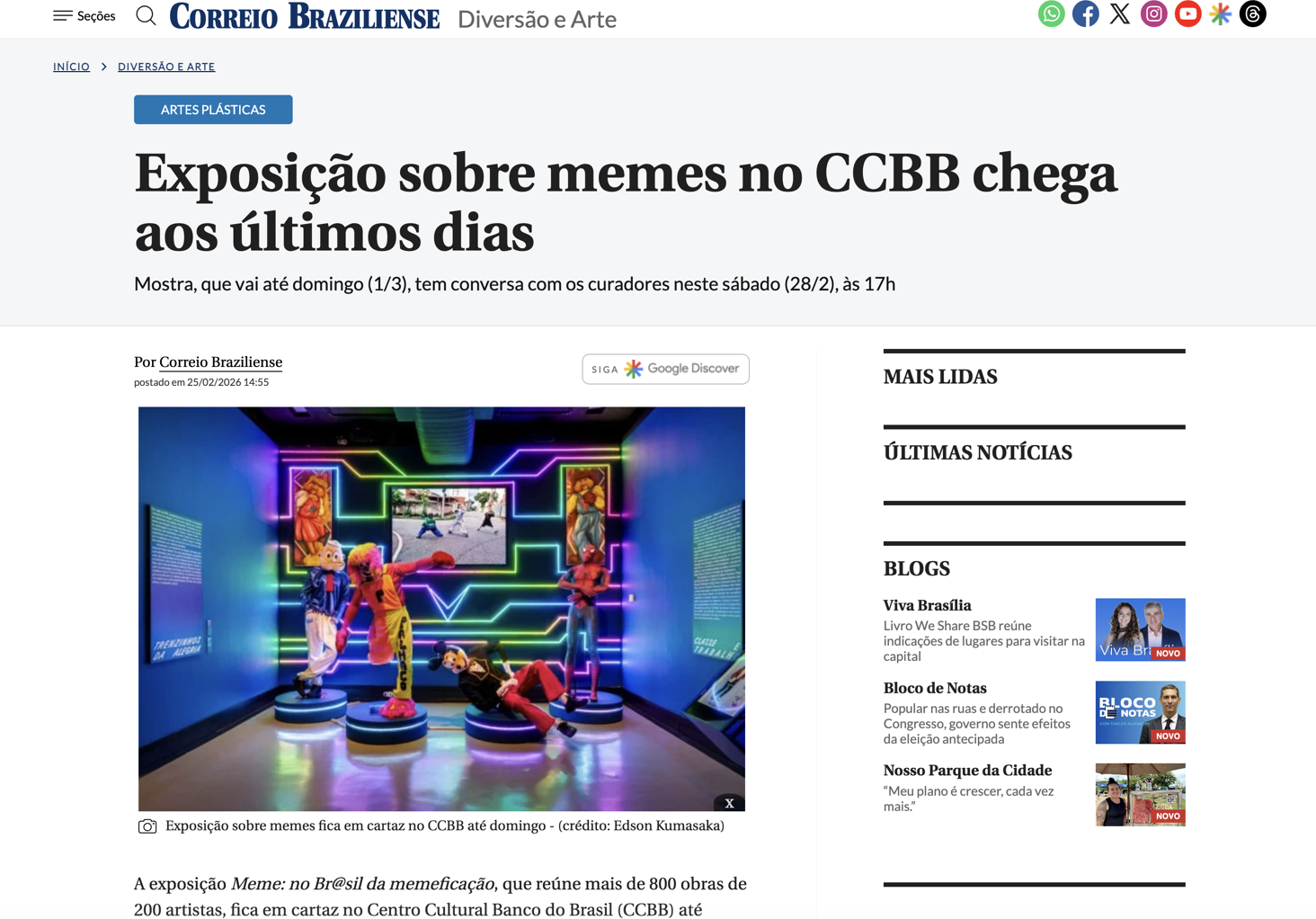 Exposição sobre memes no CCBB chega aos últimos dias