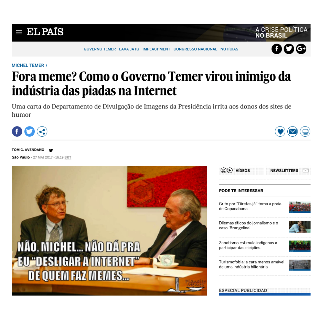 Fora meme? Como o Governo Temer virou inimigo da indústria das piadas na Internet