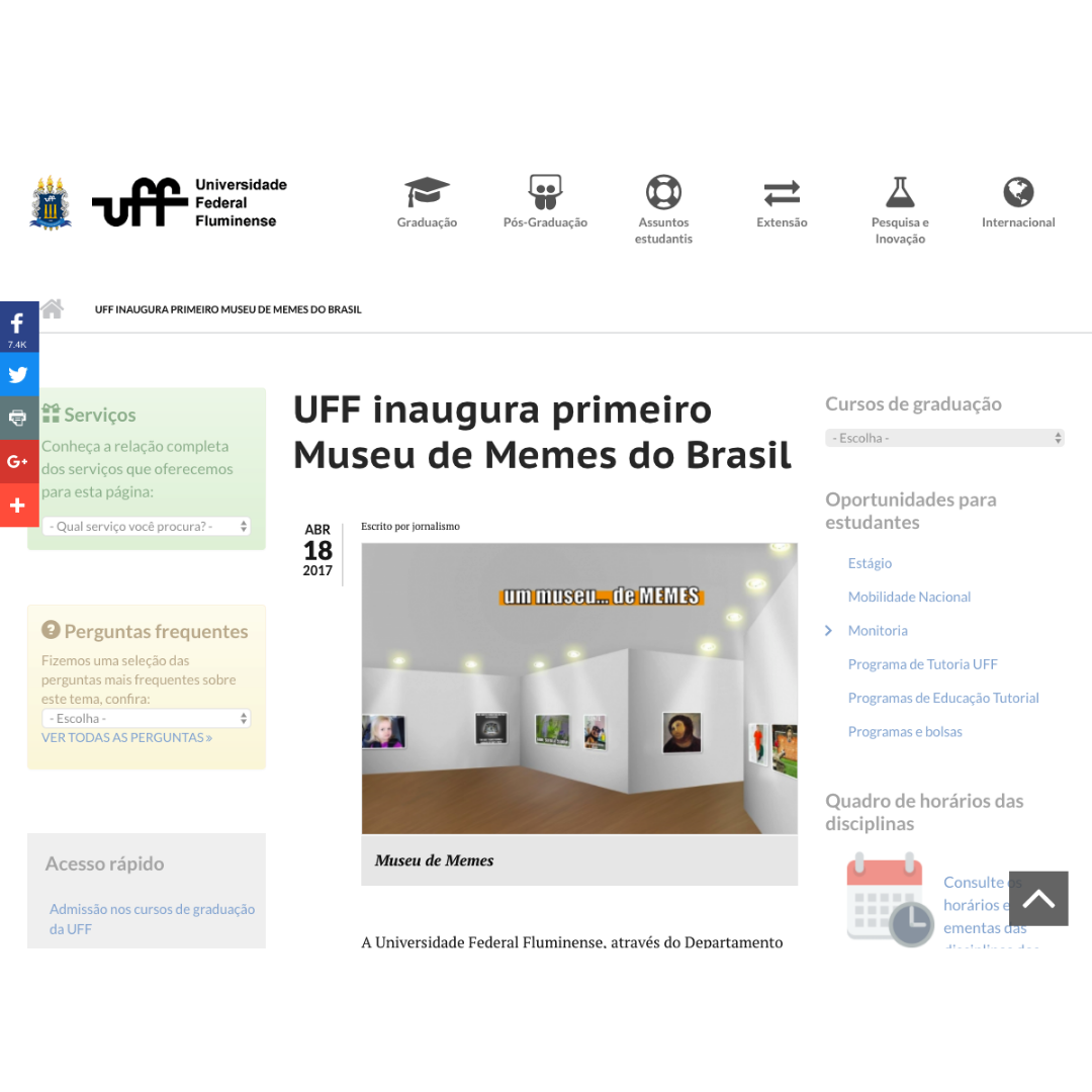 UFF inaugura primeiro Museu de Memes do Brasil