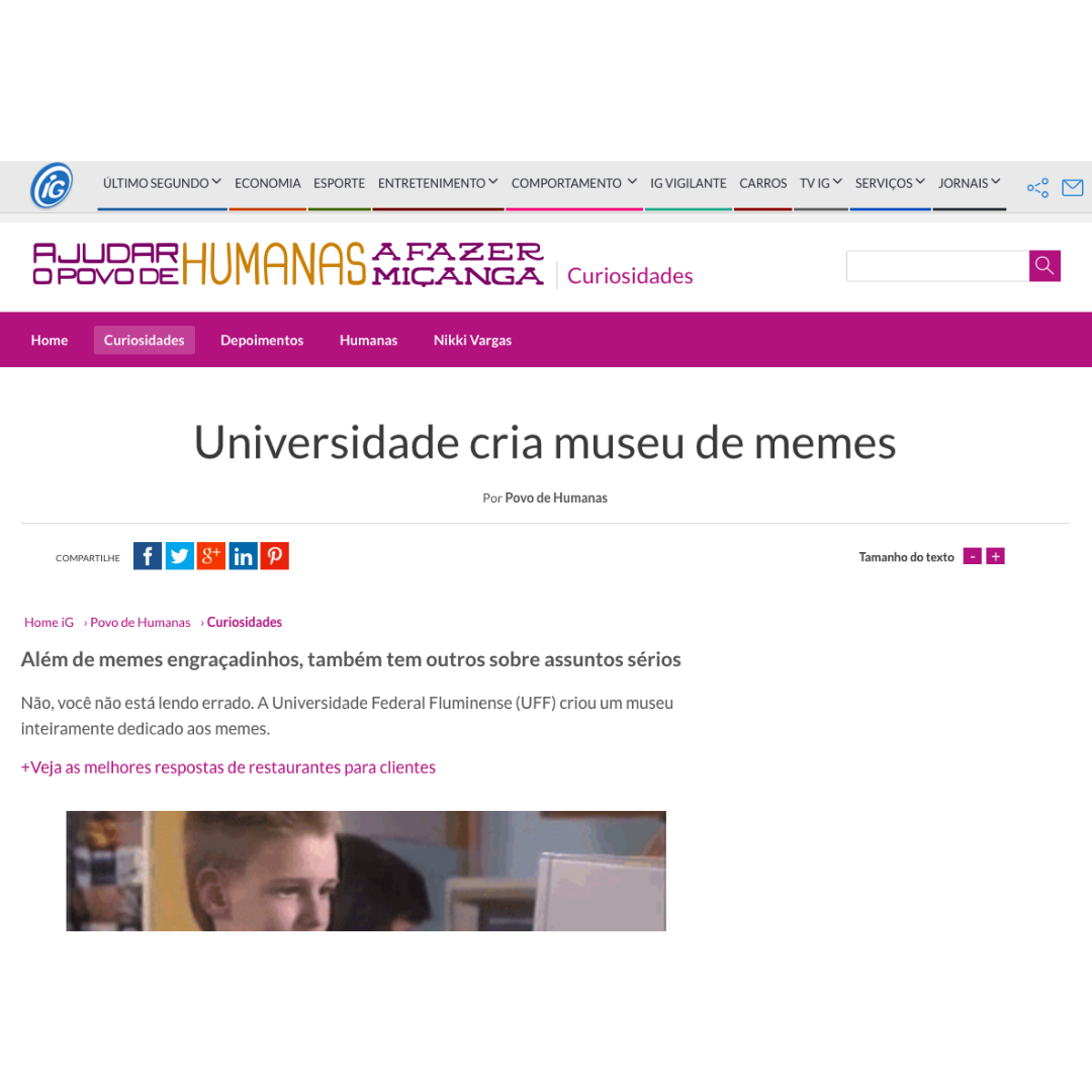 Universidade cria museu de memes
