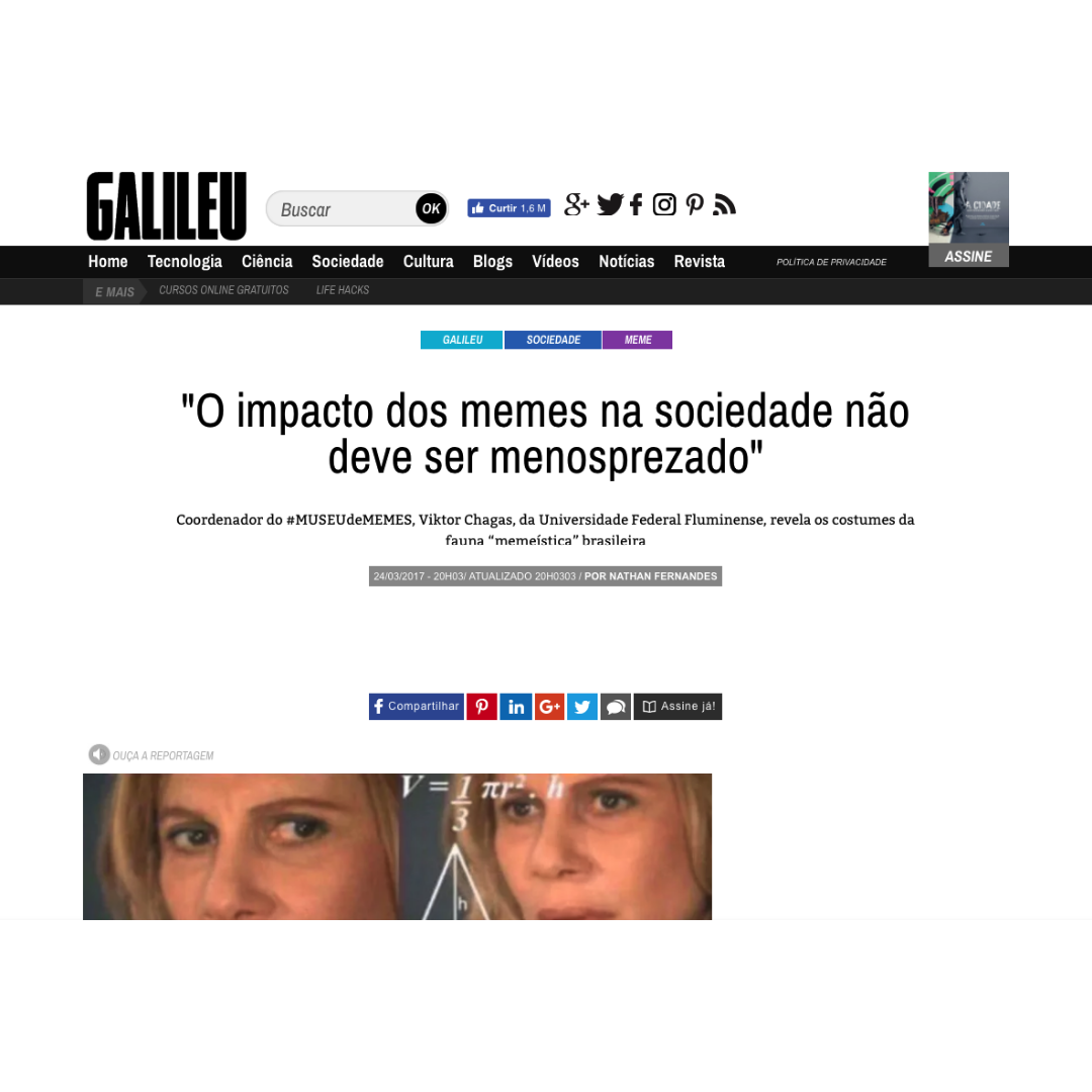 “O impacto dos memes na sociedade não deve ser menosprezado”