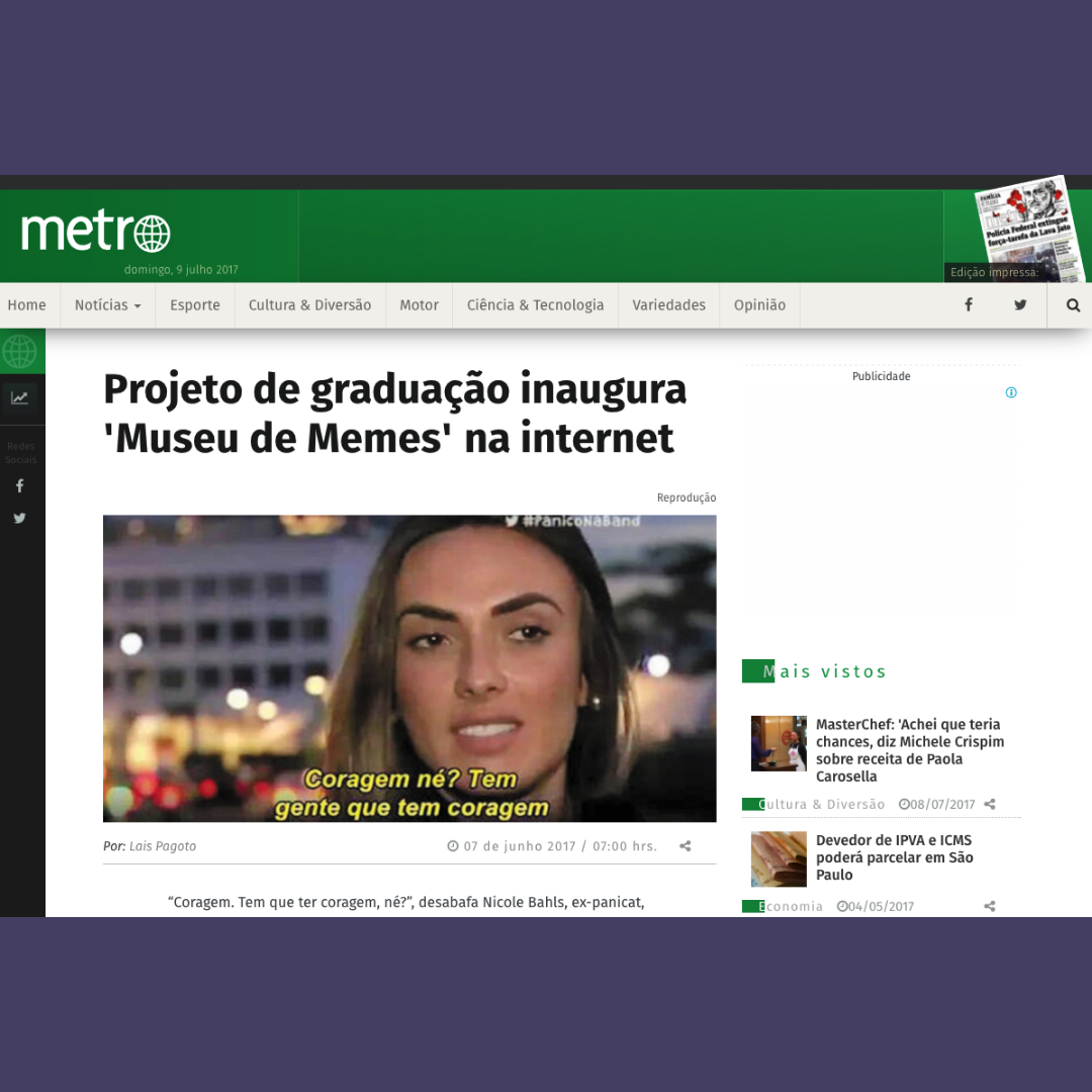 Projeto de graduação inaugura ‘Museu de Memes’ na internet