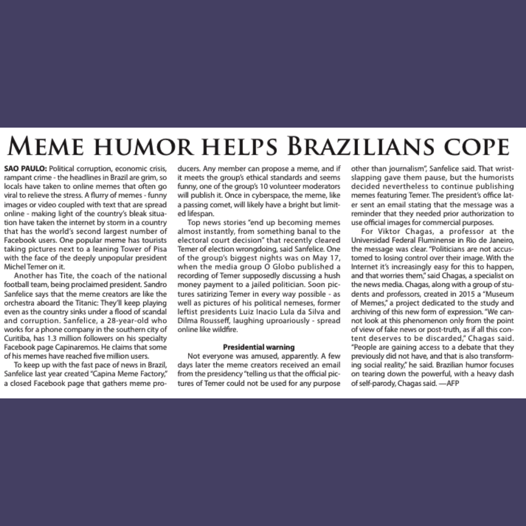 Meme humor helps Brazilian cope