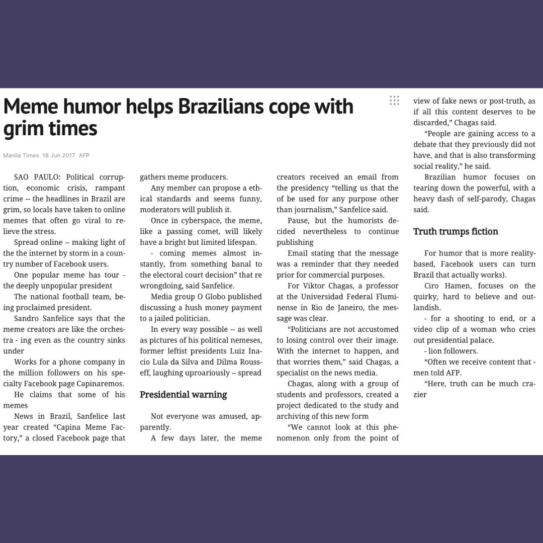 Meme Humor Helps Brazilians Cope With Grim Times