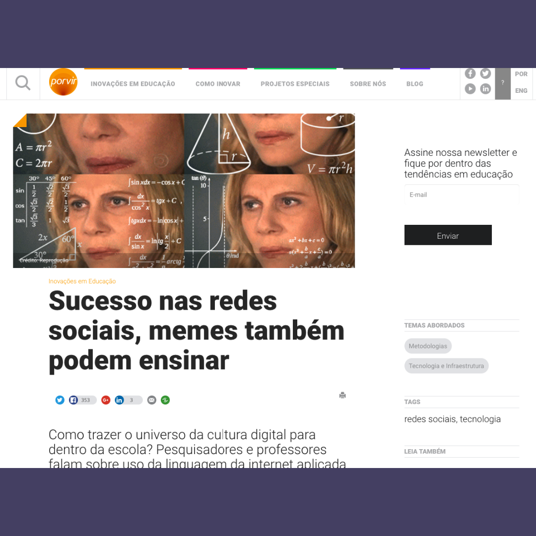 Sucesso nas redes sociais, memes também podem ensinar