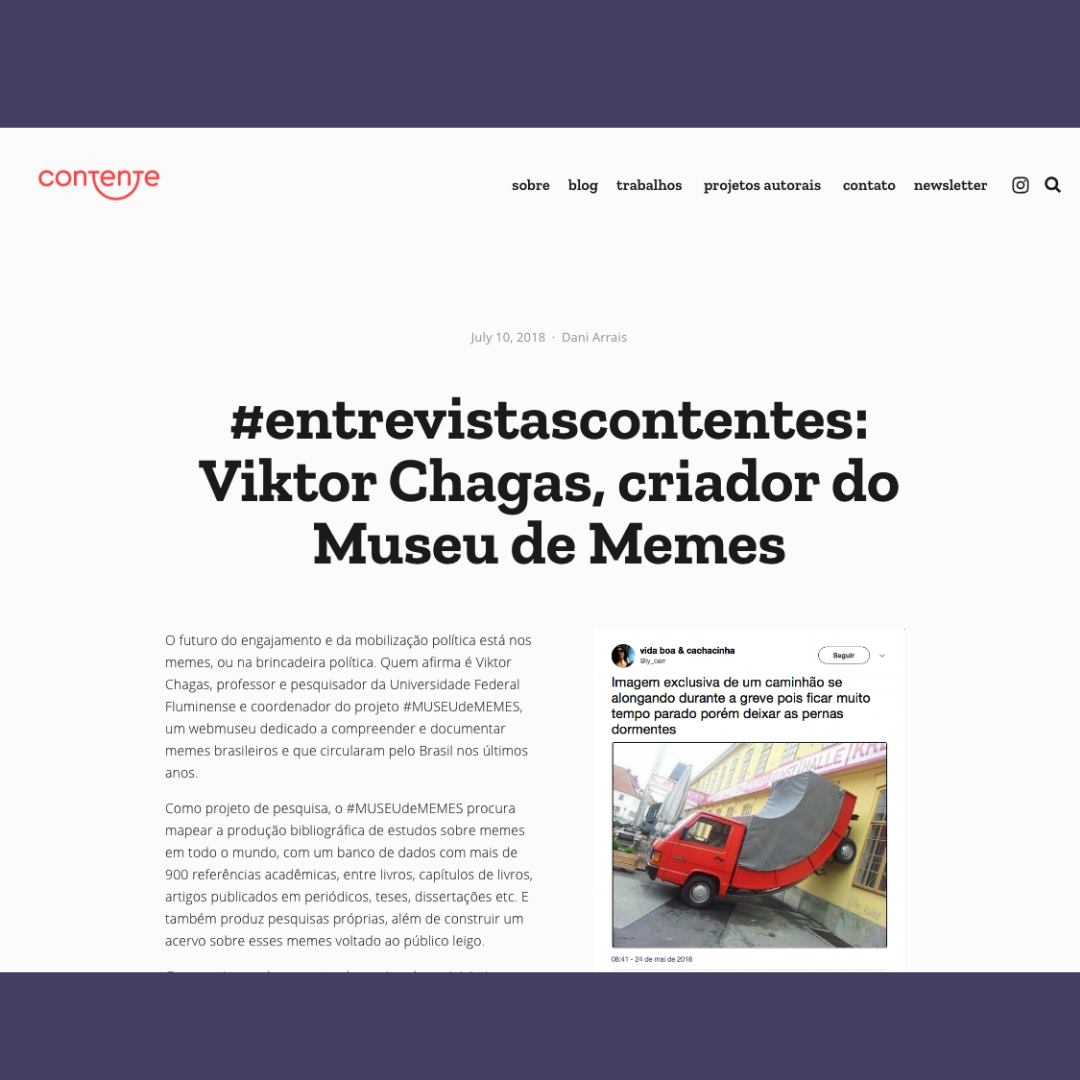 entrevistascontentes - Viktor Chagas, criador do Museu de Memes