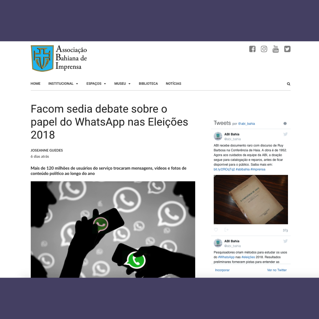 Facom sedia debate sobre o papel do WhatsApp nas Eleições 2018