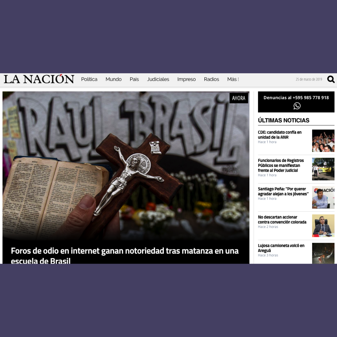 Foros de odio en internet ganan notoriedad tras matanza en una escuela de Brasil