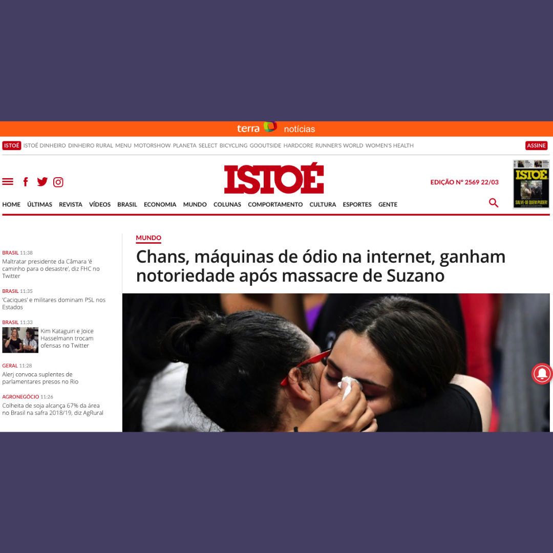 Chans, máquinas de ódio na internet, ganham notoriedade após massacre de Suzano