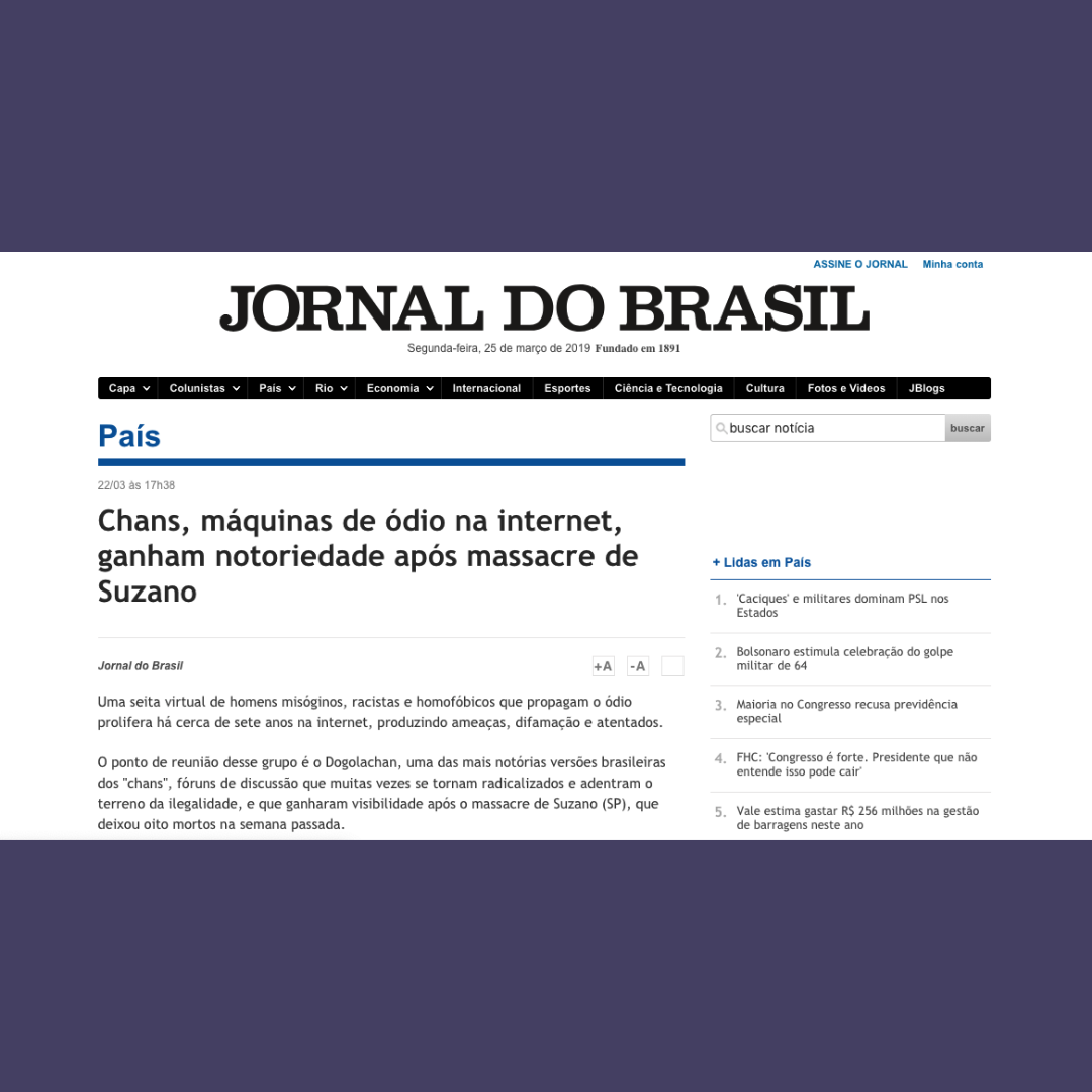 Chans, máquinas de ódio na internet, ganham notoriedade após massacre de Suzano