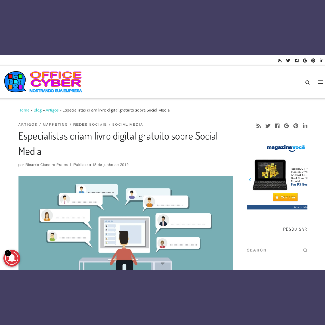 Especialistas criam livro digital gratuito sobre Social Media