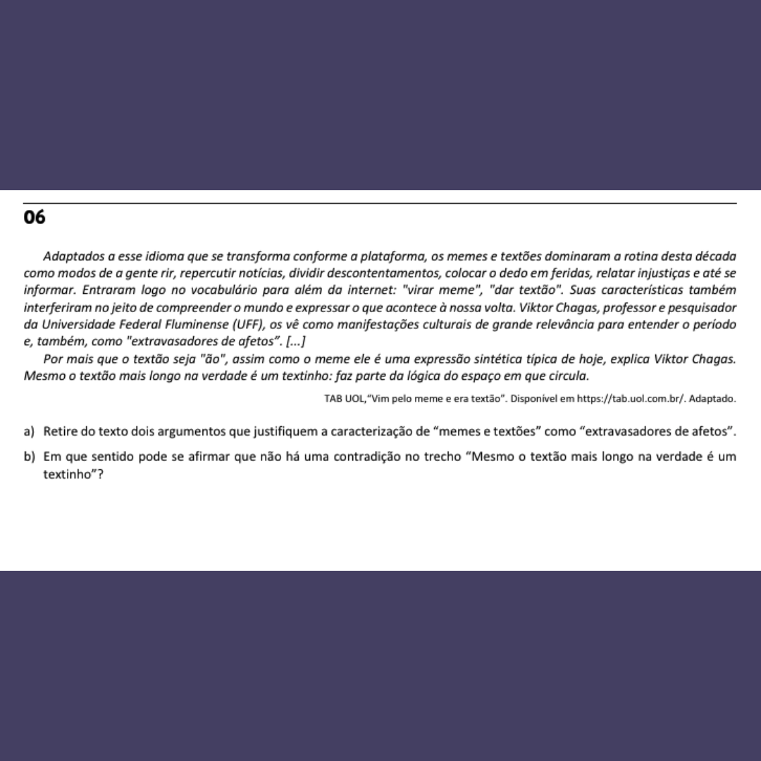 Vestibular Fuvest 2020 (2ª fase)