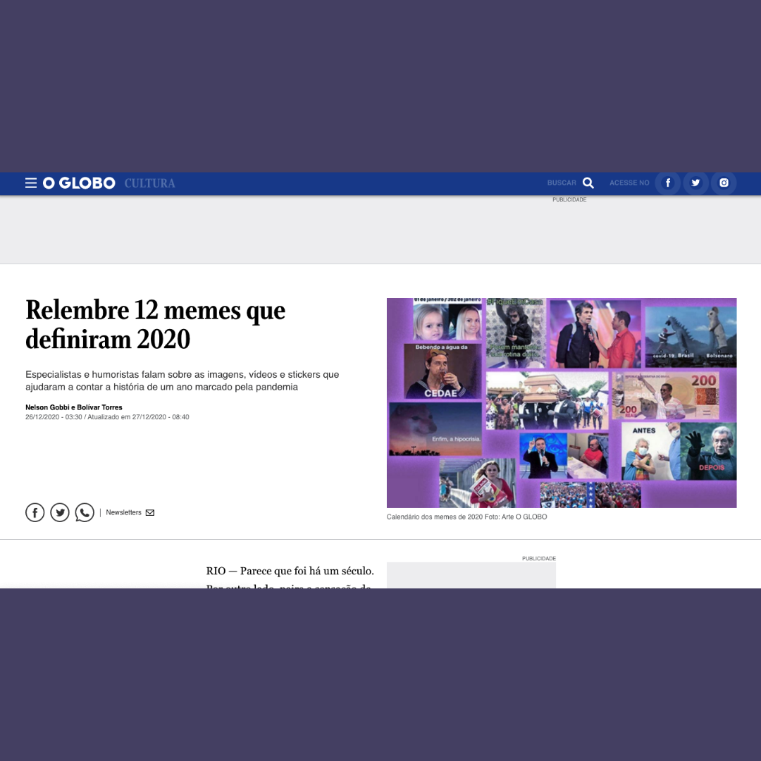 Um ano em memes - a retrospectiva dos conteúdos que mais viralizaram em 2020