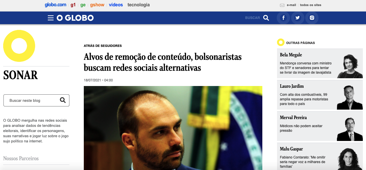 Alvos de remoção de conteúdo, bolsonaristas buscam redes sociais alternativas