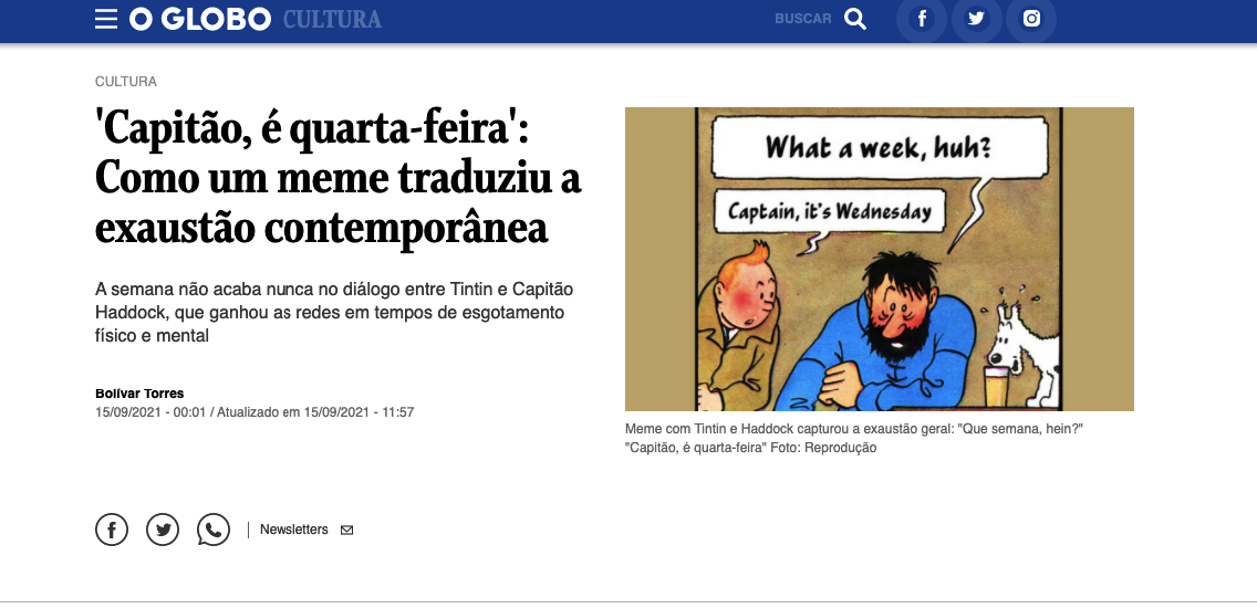 ‘Capitão, é quarta-feira’ - Como um meme traduziu a exaustão contemporânea