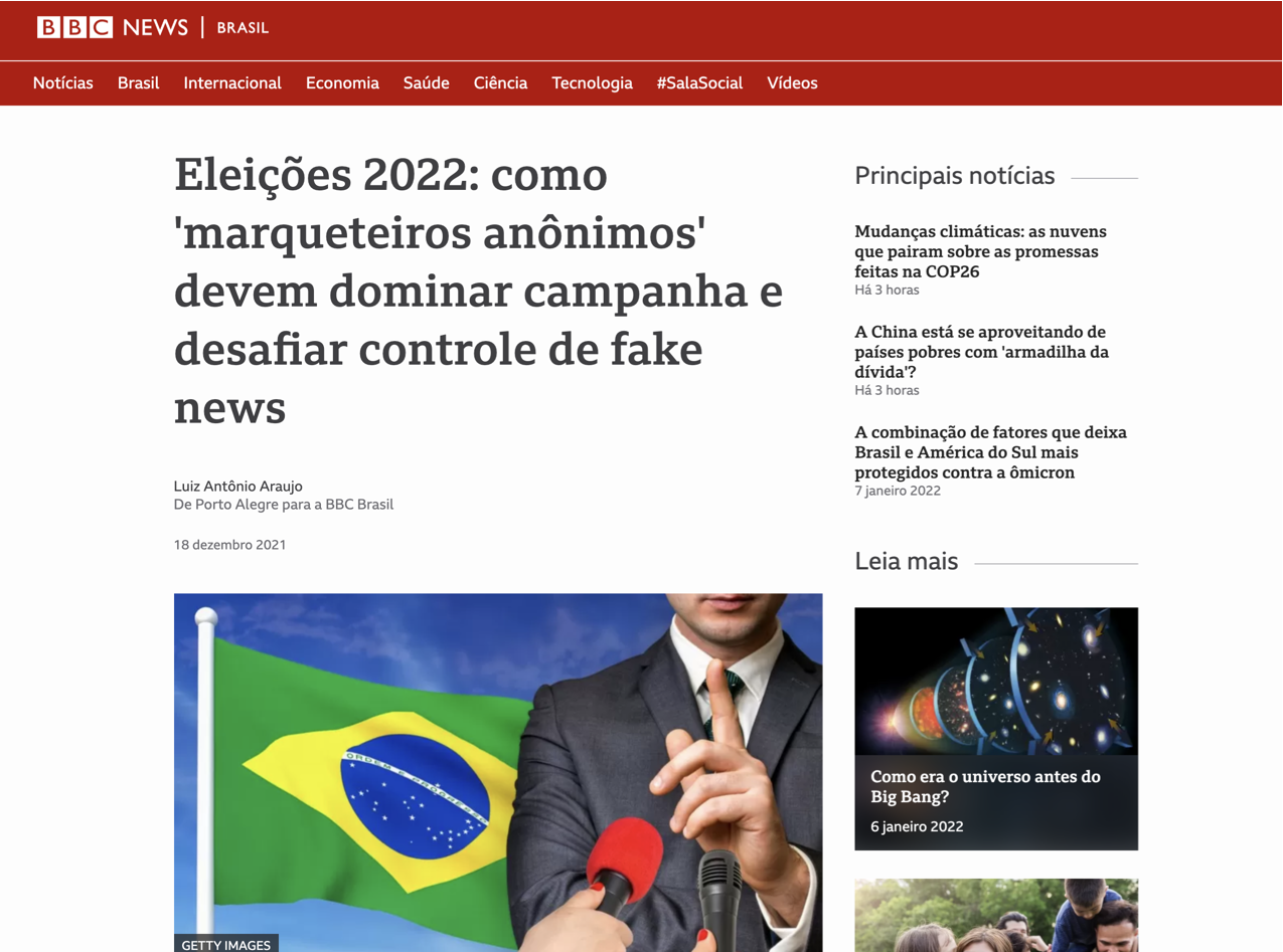 Eleições 2022 - como ‘marqueteiros anônimos’ devem dominar campanha e desafiar controle de fake news