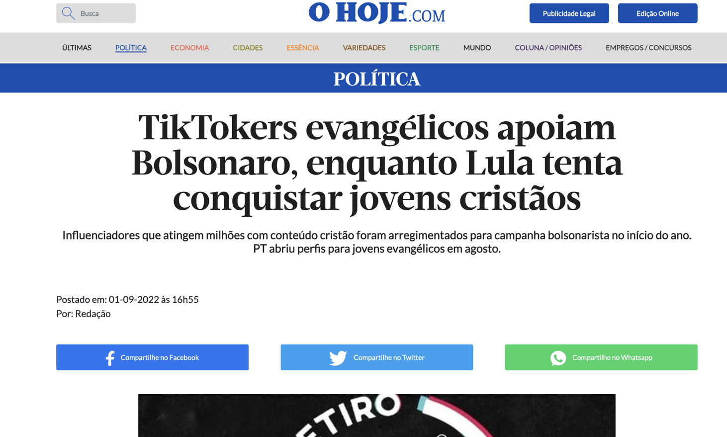 TikTokers evangélicos apoiam Bolsonaro, enquanto Lula tenta conquistar jovens cristãos