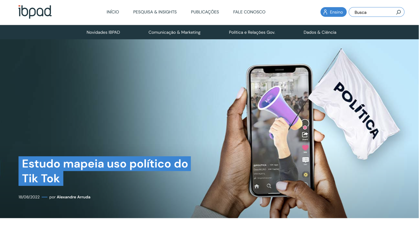 Estudo mapeia uso político do Tik Tok