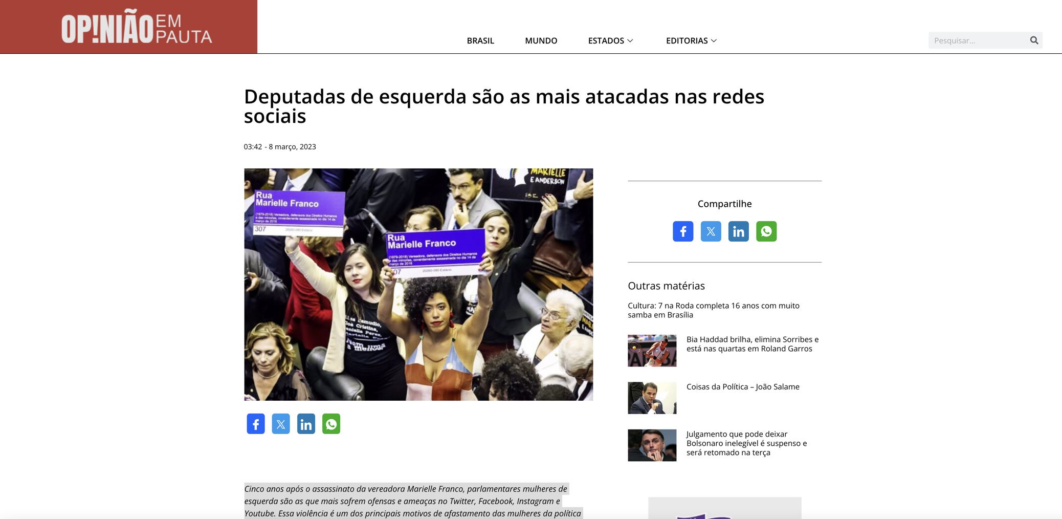 Deputadas de esquerda são as mais atacadas nas redes sociais