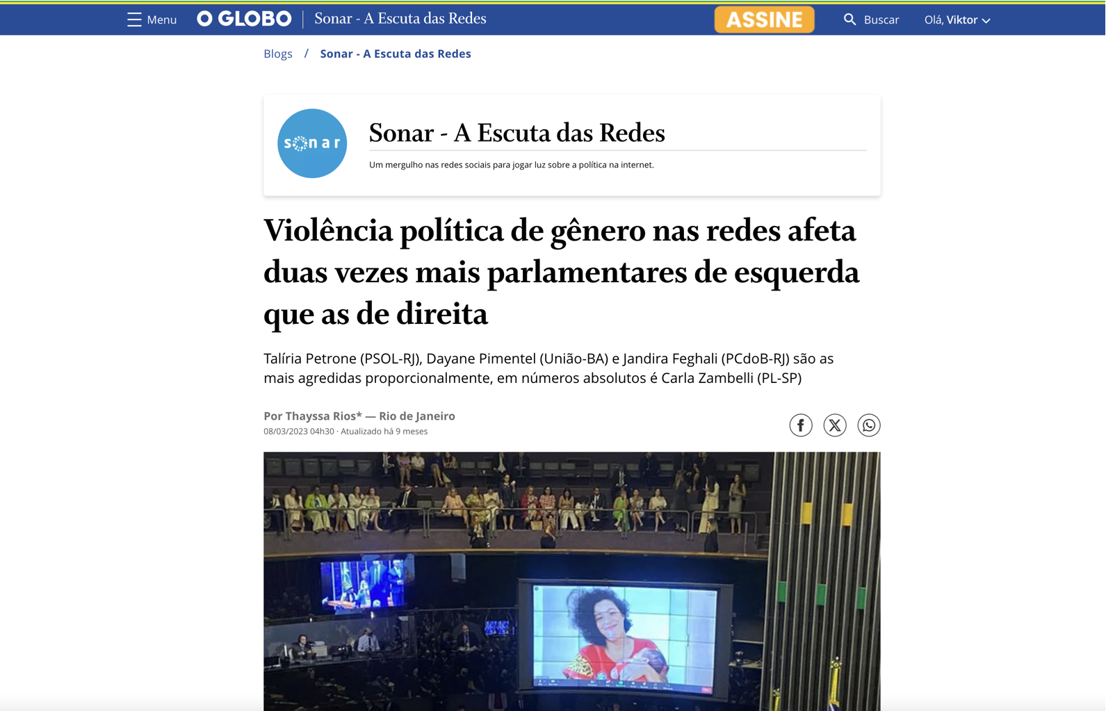 Violência política de gênero nas redes afeta duas vezes mais parlamentares de esquerda que as de direita