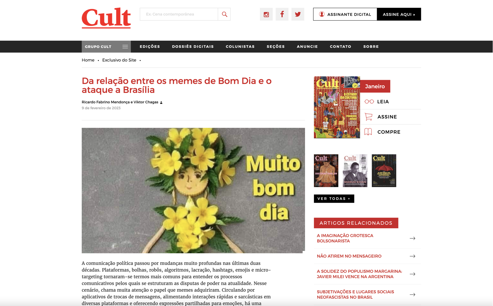 Da relação entre os memes de Bom Dia e o ataque a Brasília