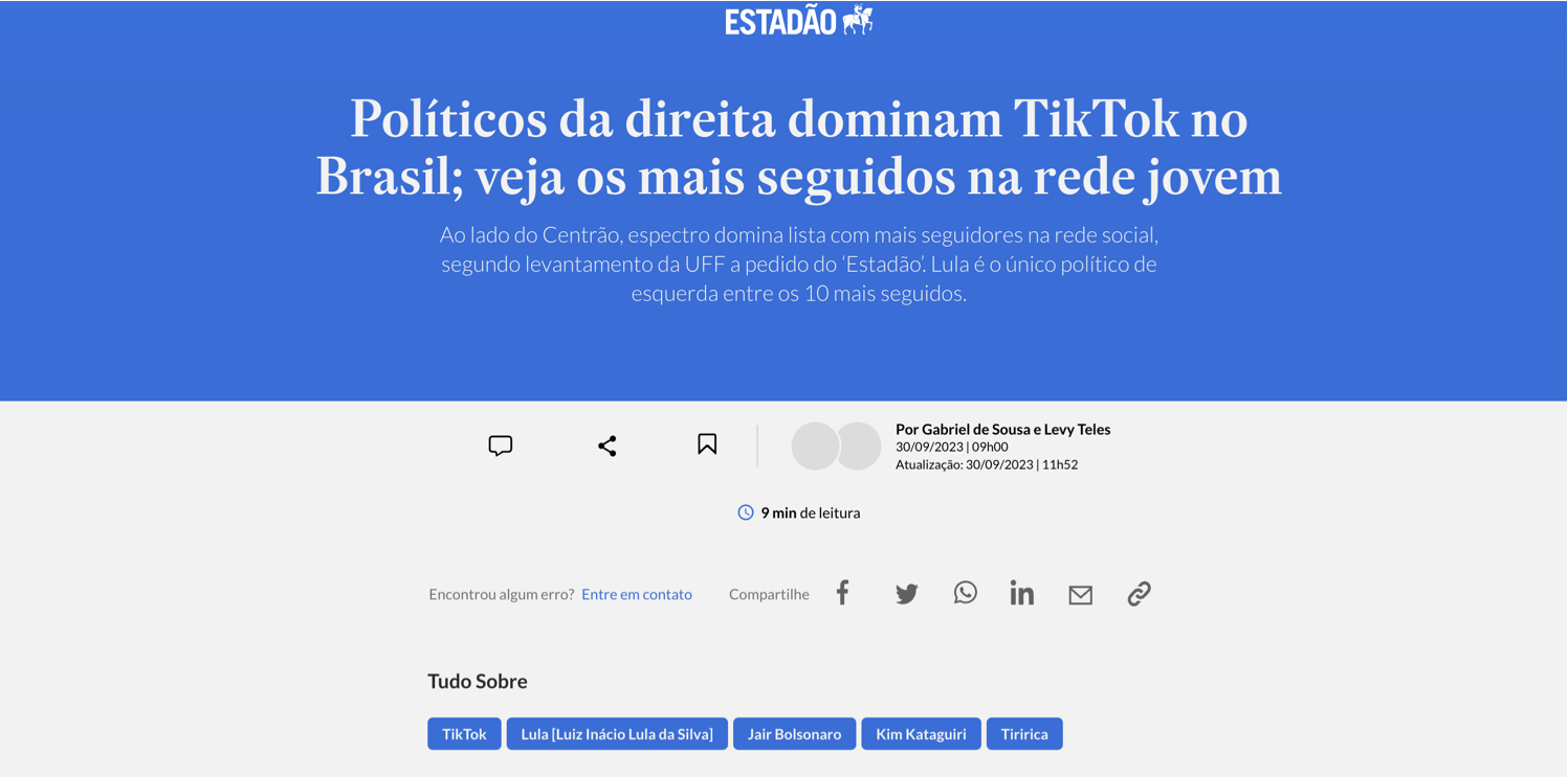 Políticos da direita dominam TikTok no Brasil - veja os mais seguidos na rede jovem