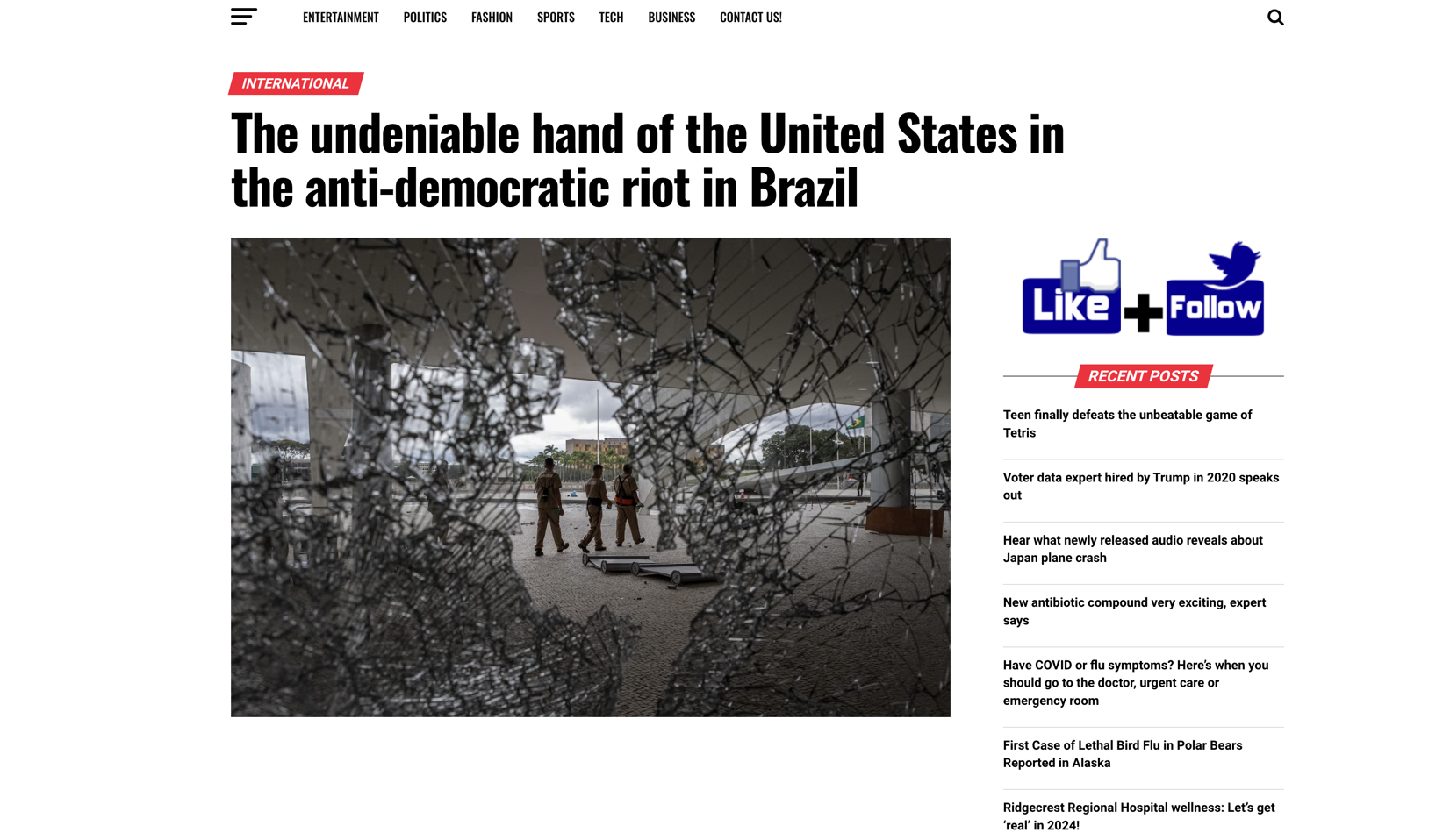 The undeniable hand of the United States in the anti-democratic riot in Brazil