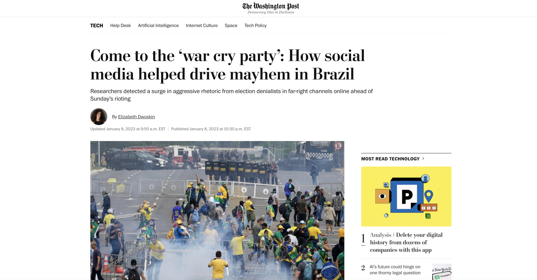 Come to the ‘war cry party’ - How social media helped drive mayhem in Brazil